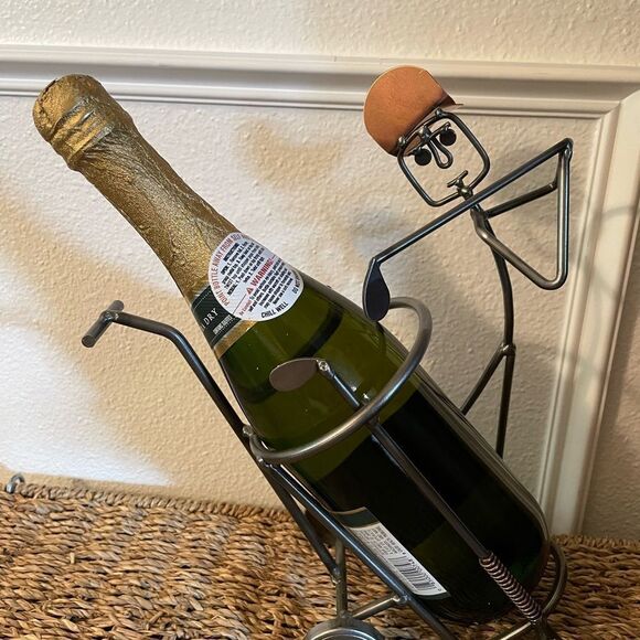 Vintage Golfer Caddy Metal Copper Sculpture Art Wine Holder - Picture 13 of 14